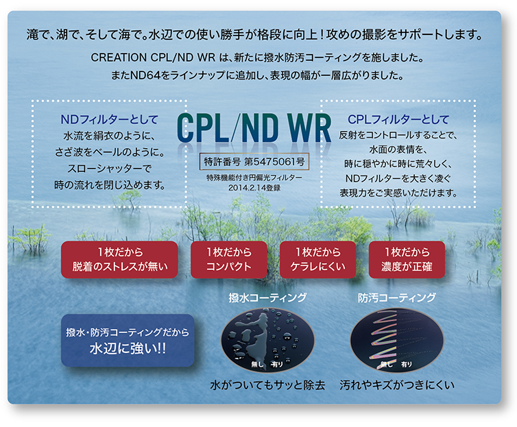 9月9日(木) CPL/ND WRシリーズ発売開始！ CPLとNDを1枚に凝縮したハイブリッドフィルター