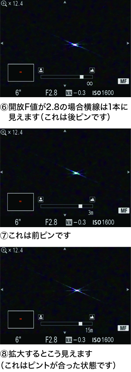 星にピントを合わせ易くするためのフィルター